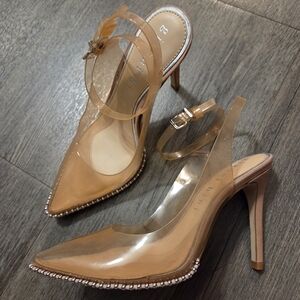 Gianni Bini • "Renatay" Nude Transparent Heels